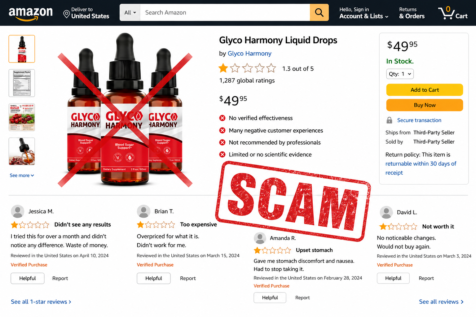 Glyco Harmony scam warning