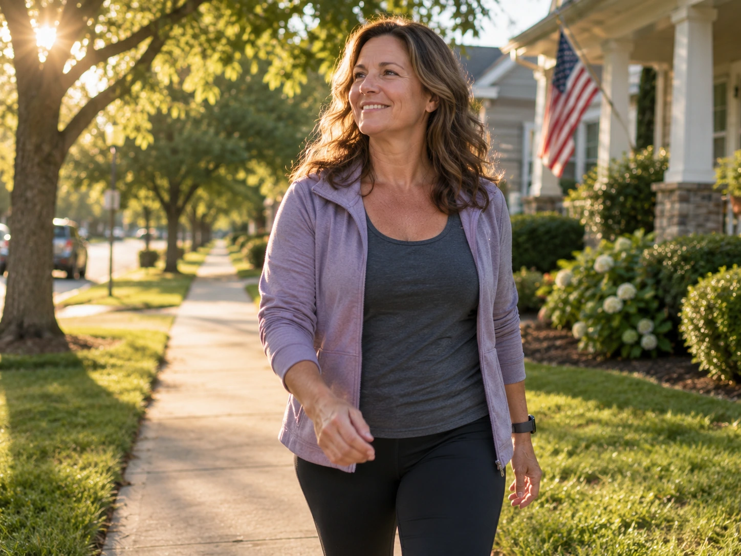 Woman on a morning walk