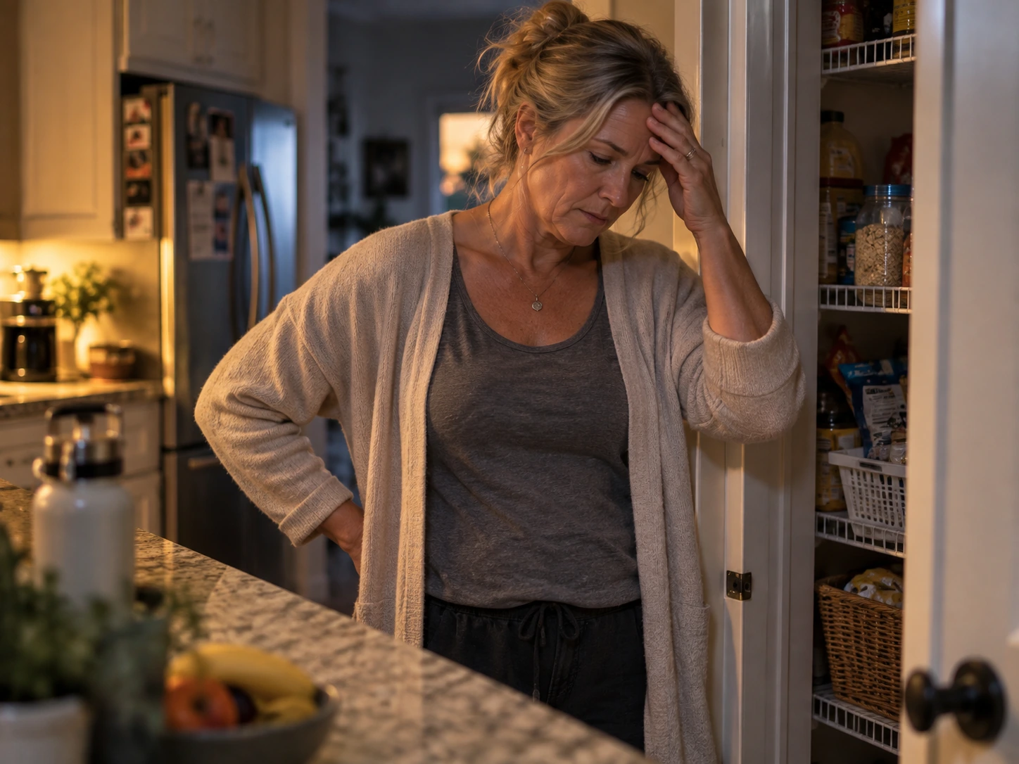 Woman facing the pantry
